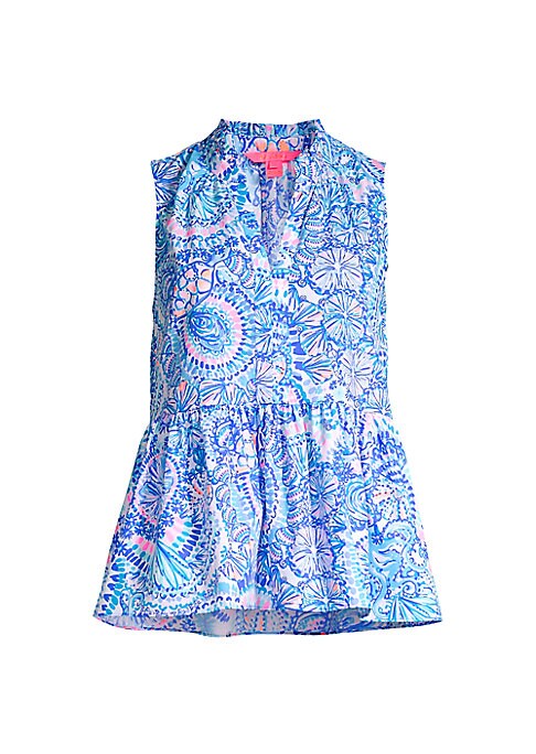 Chic Printed Peplum Blouse