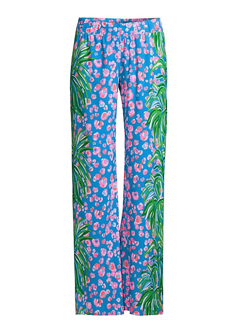 Chic Wide-Leg Print Pants