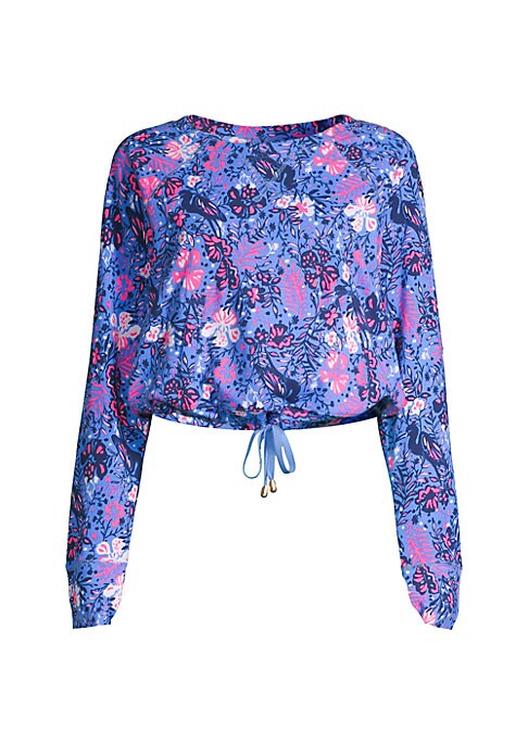 Floral Drawstring Sweatshirt