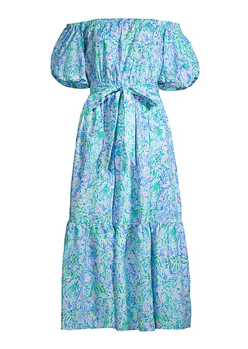Tropical Puff Sleeve Dress