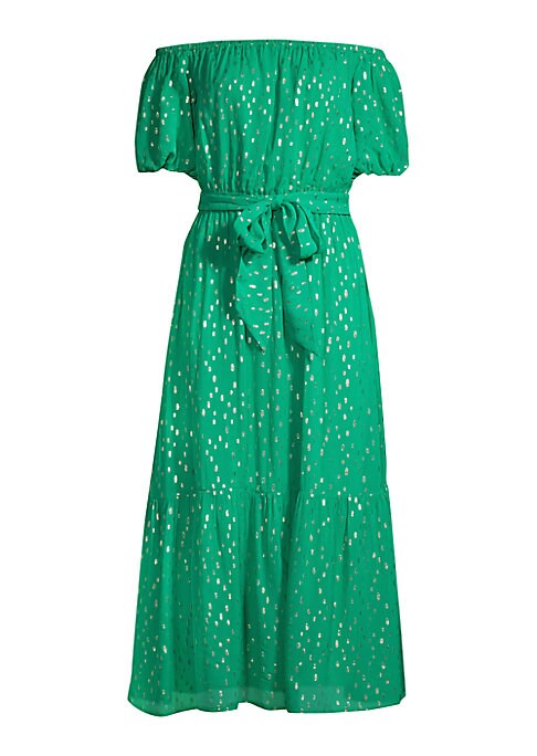 Metallic Puff Sleeve Dress