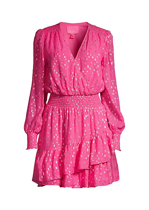 Metallic Ruffle Dress