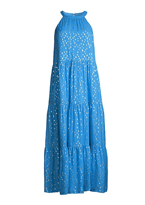 Metallic Tiered Midi Dress