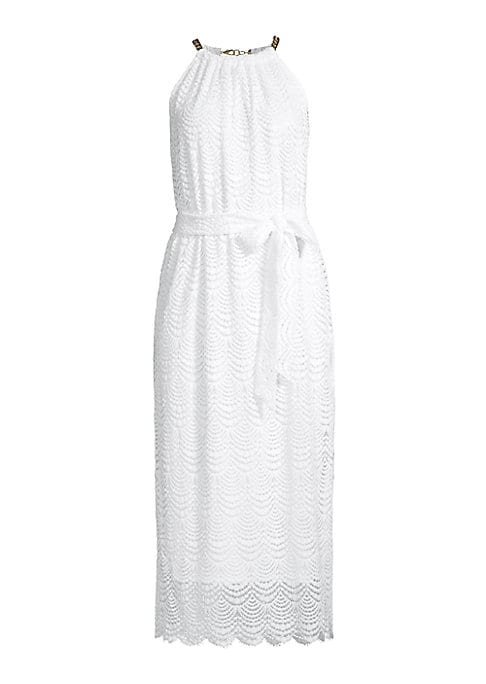 Lace Accented Midi Dress
