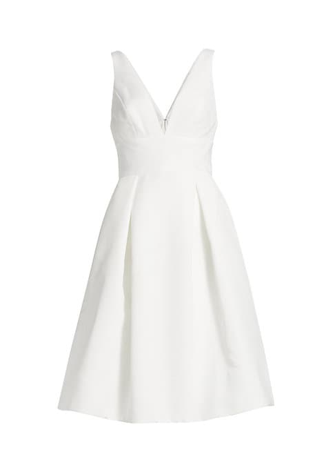 Chic V-Neck Pleat Dress