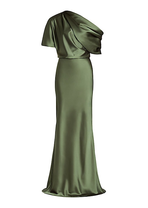 Elegant Satin Draped Gown