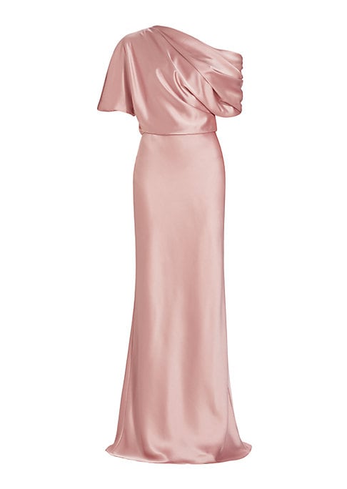 Draped Satin Elegance Gown