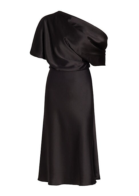 Lustrous Draped Midi Dress