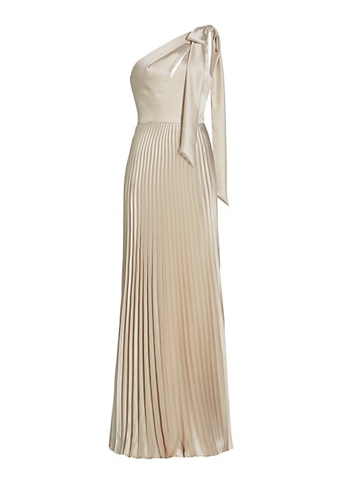 Elegant Satin Pleated Dress