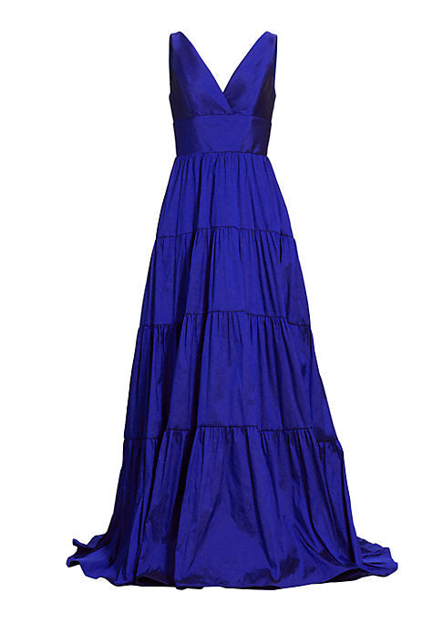 Lustrous Tiered Evening Dress