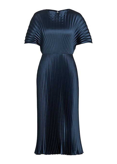 Draped Satin Midi Dress