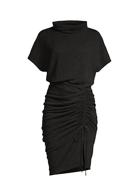 Elegant Turtleneck Flutter Dress