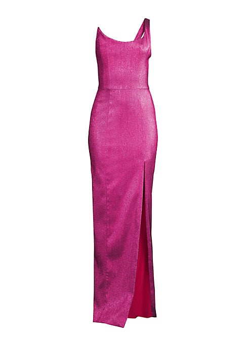 Metallic Cowl Gown