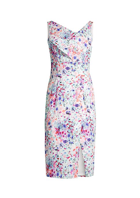 Floral Asymmetrical Sheath Dress