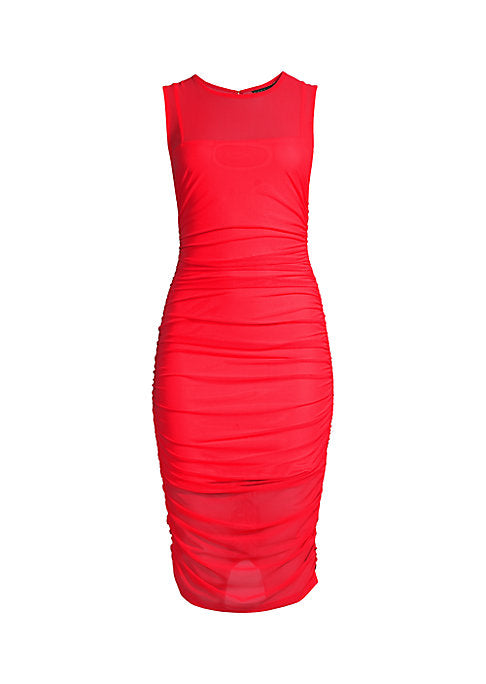 Ruched Mesh Elegance Dress