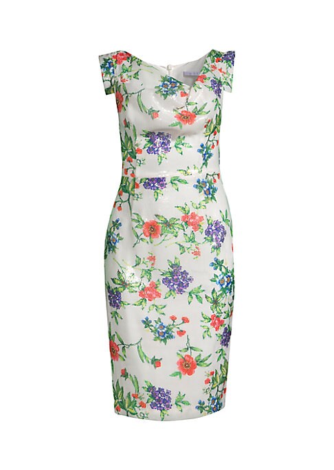 Glam Sequin Floral Dress
