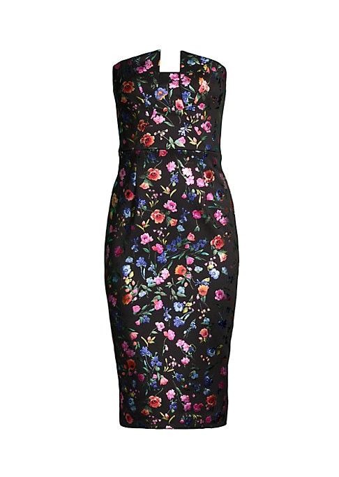 Floral Strapless Sheath Dress