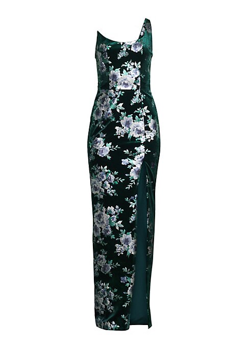 Floral Velvet Elegance Gown