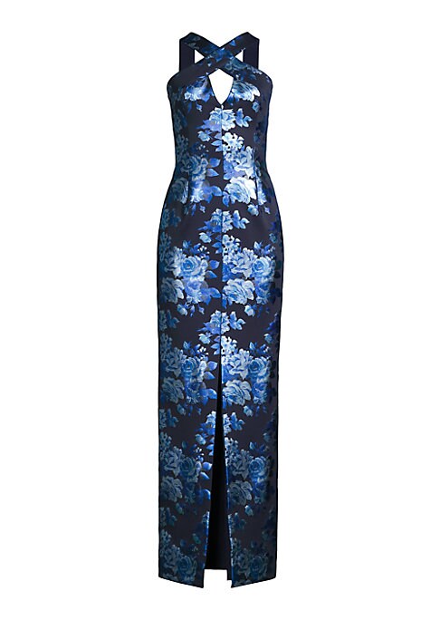 Metallic Floral Elegance Gown