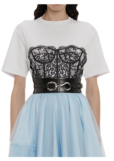 Lace-Up Cotton Tee
