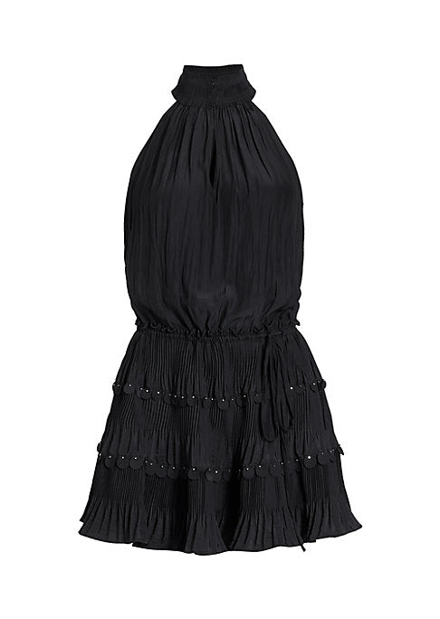 Beaded Tiered Mini Dress