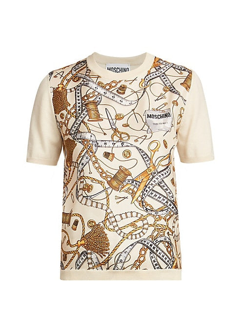Silk-Wool Contrast Tee