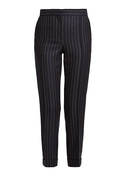 Tapered Stripe Wool Trousers