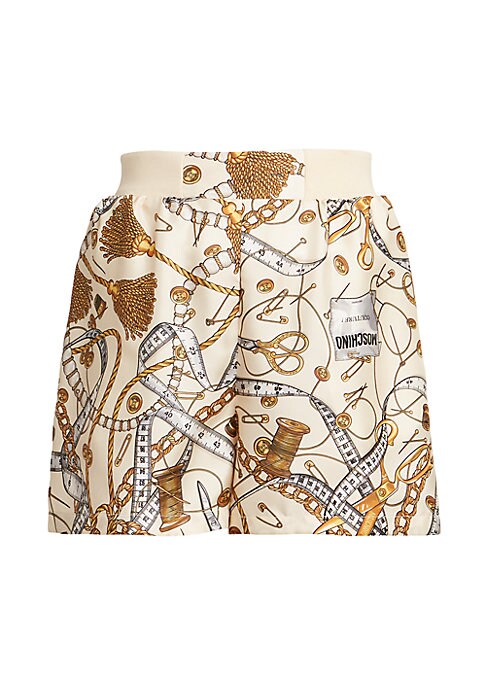 Silk Logo Print Shorts
