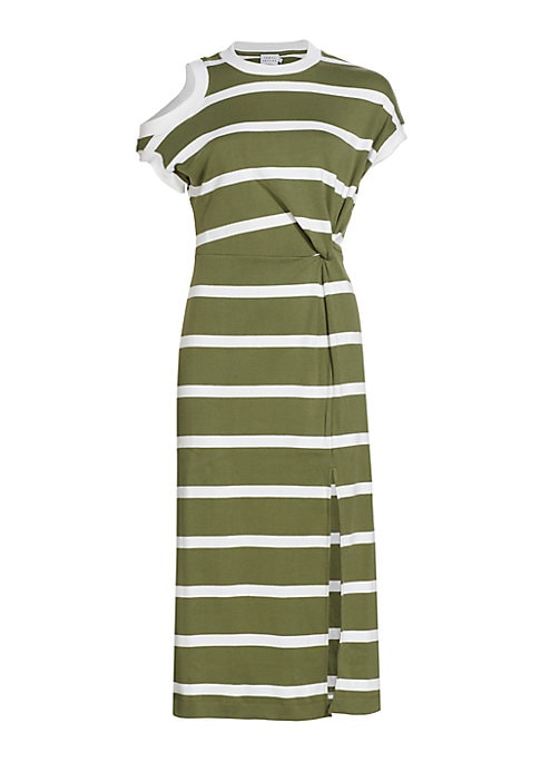 Striped Twist Midi Dress