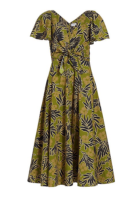 Leafy Tie Midi Dress