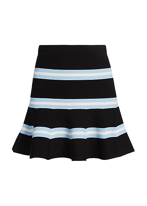 Striped Flare Mini Skirt