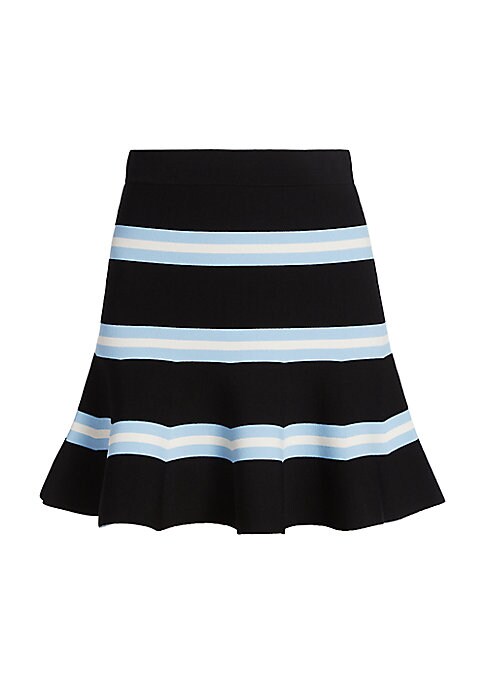 Striped Flare Mini Skirt