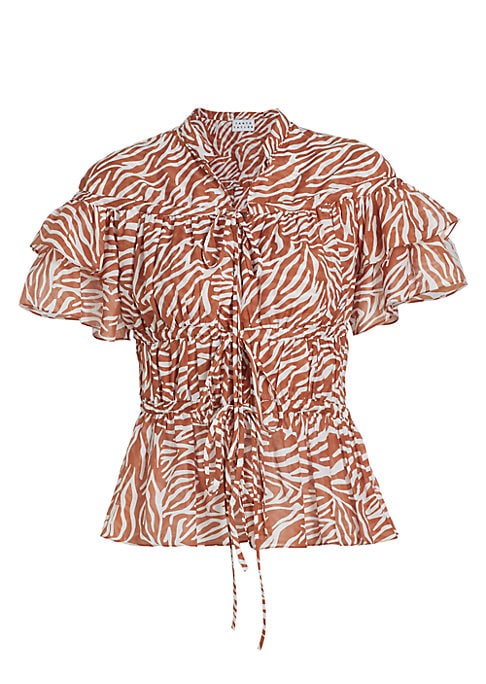 Elegant Ruffle Tie Blouse