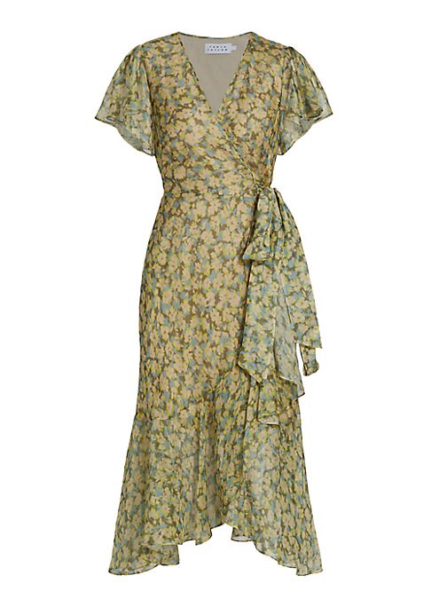 Floral Fishtail Wrap Dress