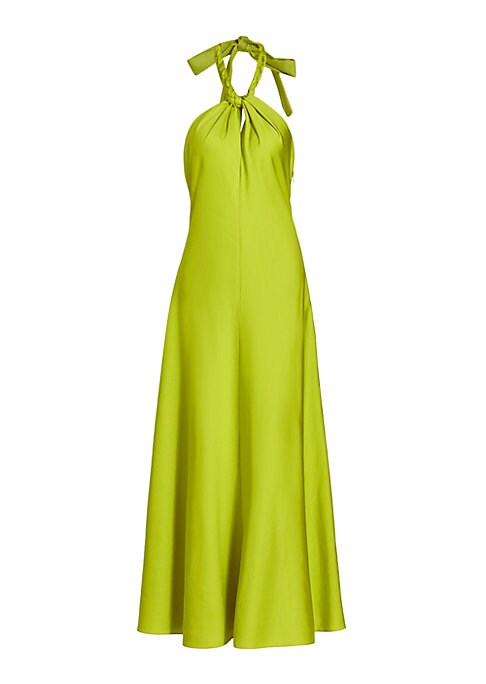 Satin Braided Halter Gown
