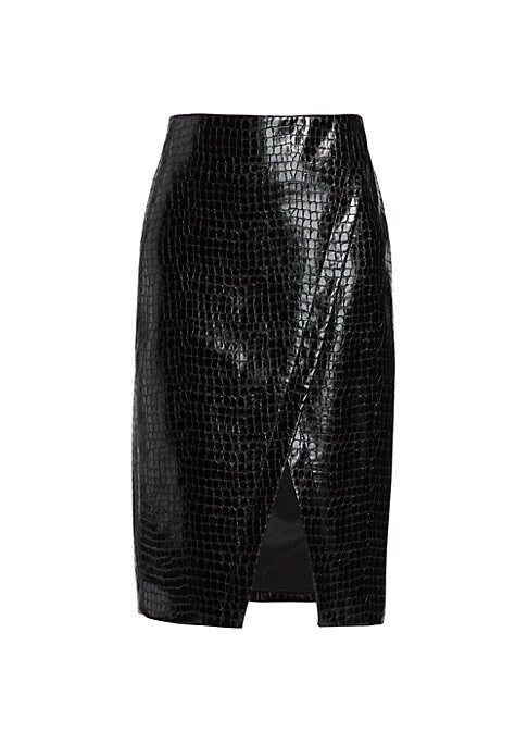 Croc Shine Pencil Skirt