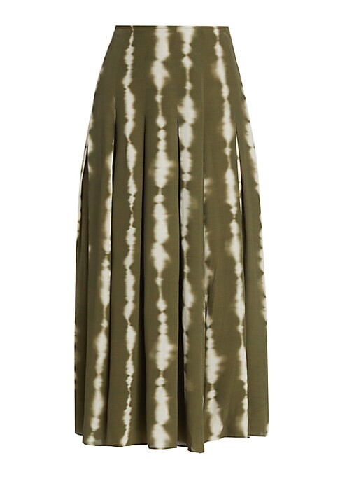 Ikat Pleat Slit Skirt