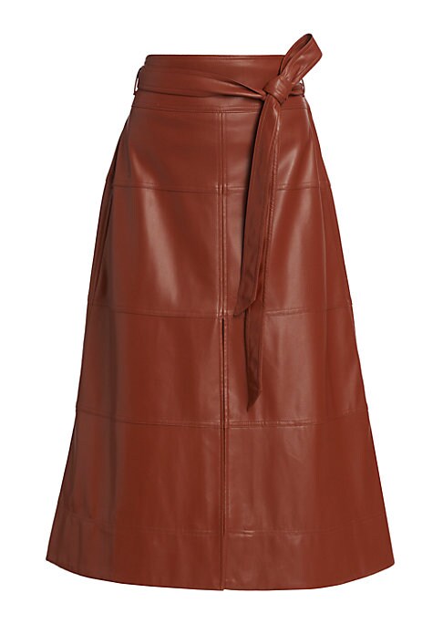 Chic Vegan Leather Midi Skirt