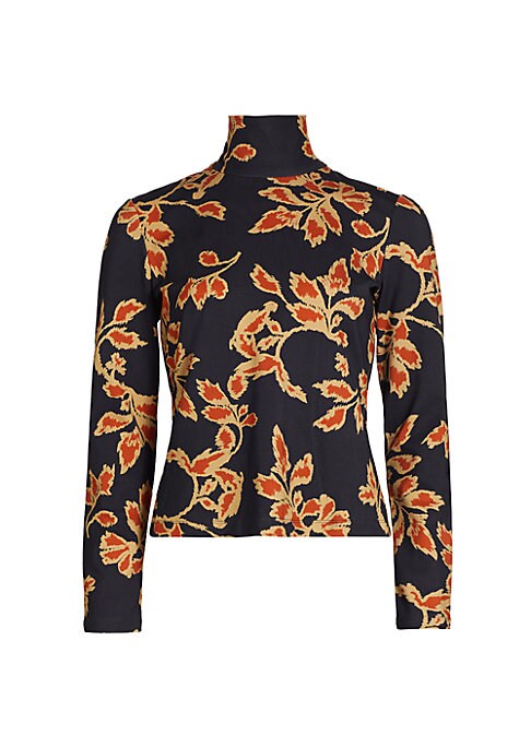 Floral Elegance Turtleneck Top