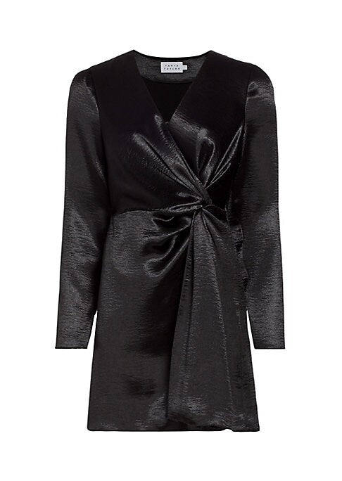 Twisted Satin Wrap Dress