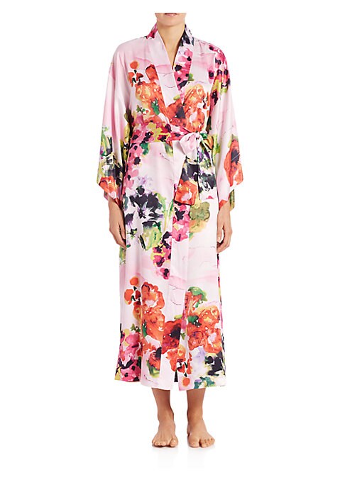 Chic Floral Satin Wrap