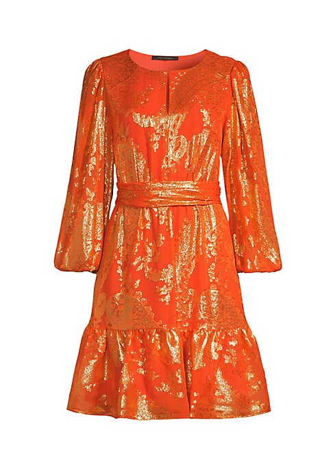 Metallic Paisley A-Line Dress