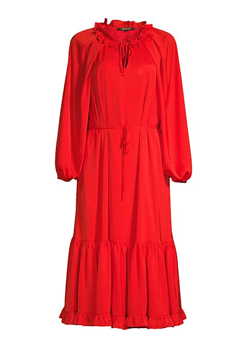 Ruffle Balloon Sleeve Dress