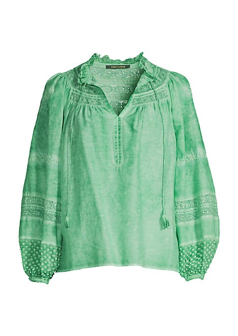 Lace-Trim Peasant Blouse