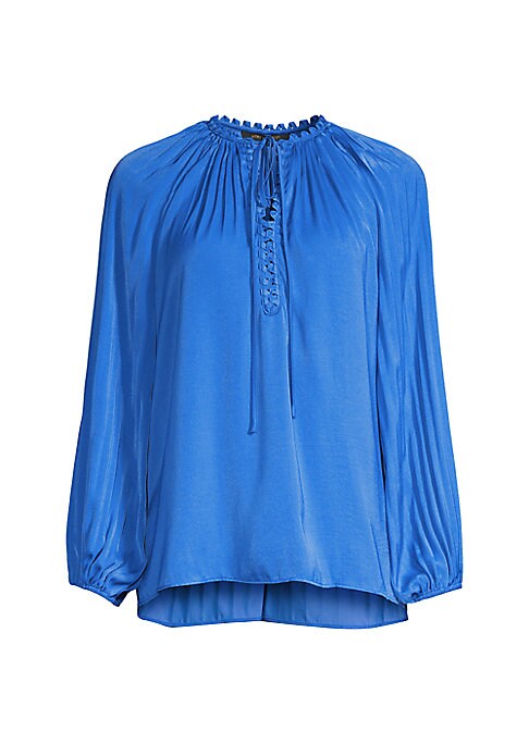 Luxe Lace-Up Blouse