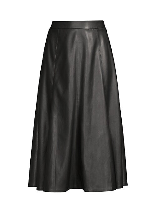 Chic Pleated Leather Skirt