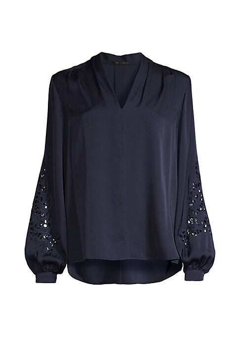 Charming Eyelet Silk Blouse