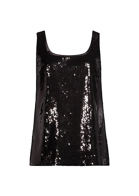 Sequined Plunge Top