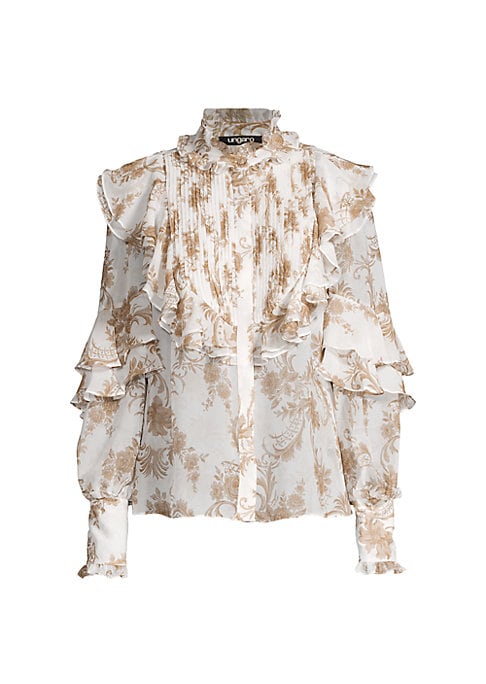 Paisley Ruffle Blouse