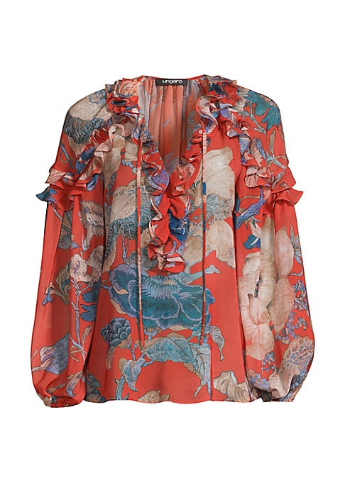 Vintage Floral Tie Blouse